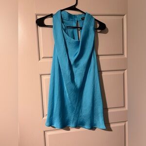 Silk feel blue drape blouse size medium